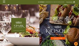 Capture d'écran du site internet du restaurant Spark Kiosque